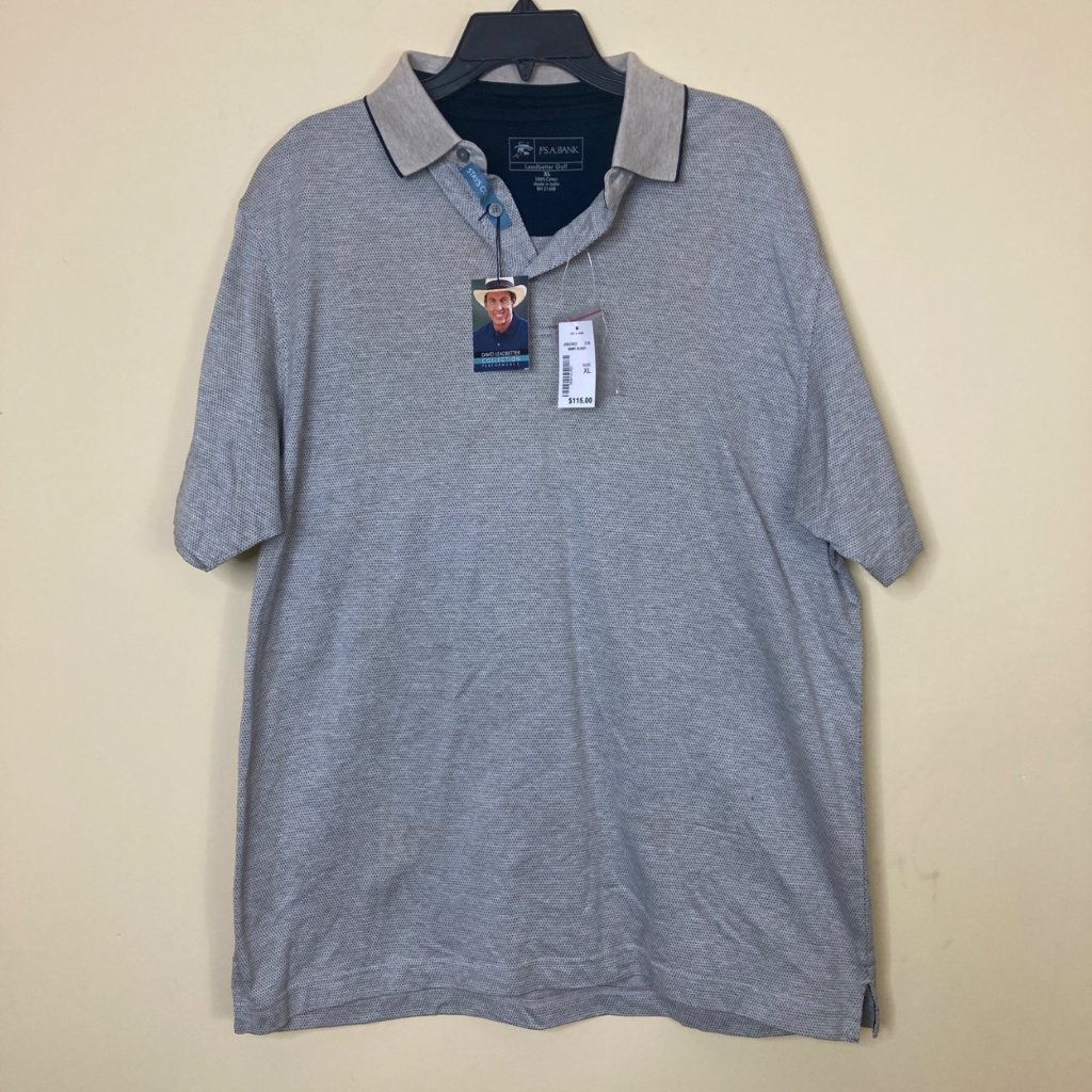 Jos A Bank David Leadbetter Golf Xl Polo Shirt 100% Cotton Gray Performance